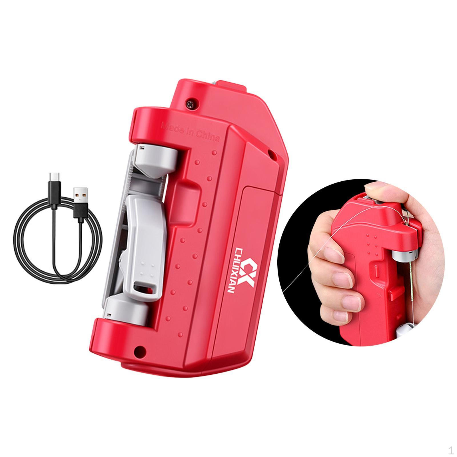 

Автоматическое устройство для завязывания рыболовных узлов Завязывание USB Быстрый инструмент Узловяз для приманок Подарок для рыболовов красный