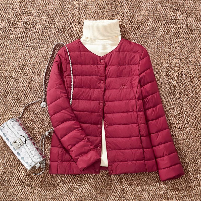 

GAGN Winter 2025 Embroidered Lightweight Slimming Down Jacket - Warm Duck Down Short Coat 4XL