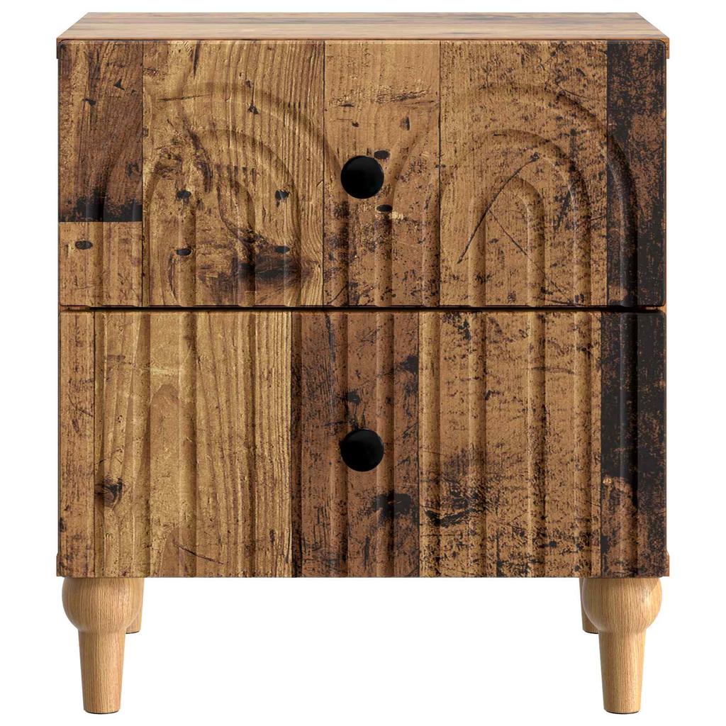 Nightstand Set of 2 Reclaimed Wood Look 43 x 34.5 x 48 cm Engineered Wood