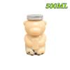 1-20PCS 500ml Cute Bear Milk Tea Bottle Disposable PET Transparent Juice Bottle Cartoon Bear Portable Juice Yogurt Bottle