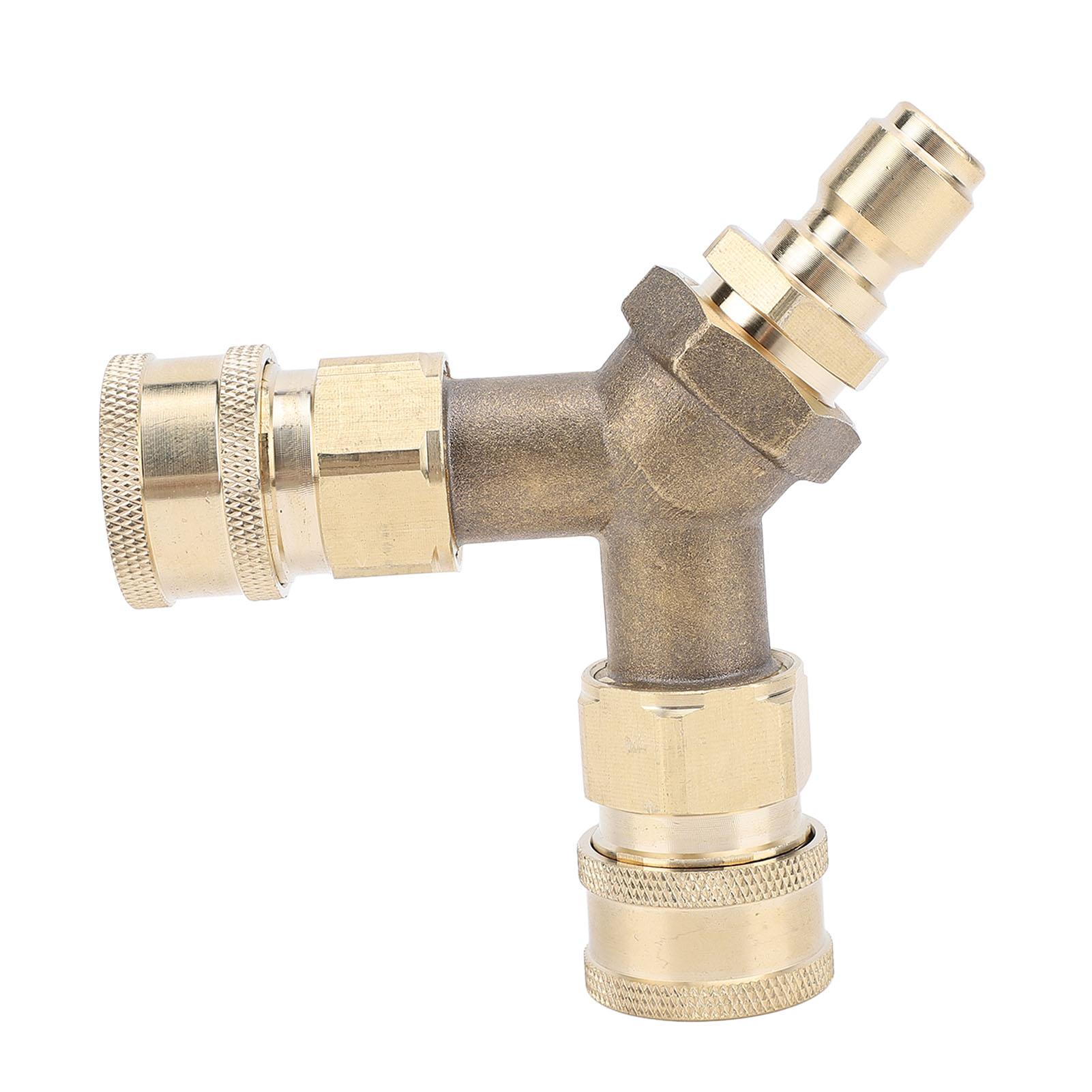 

Pressure Washer Tee Splitter Coupler Brass Three Way Connector Quick Connect 3 8in Fitting for Car Washing Tool