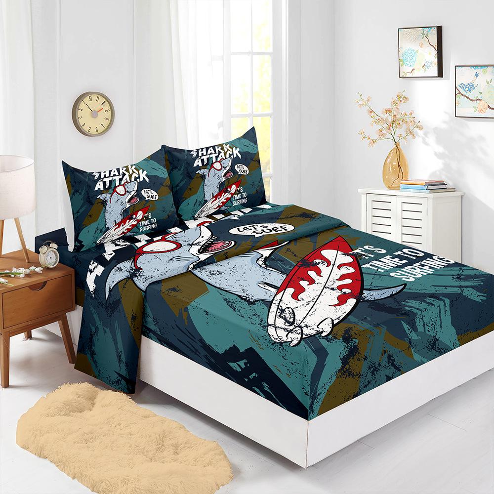 Four-Piece Mattress Set 3D Digital Printing Mattress Protective Cover Animal Cow Mattress