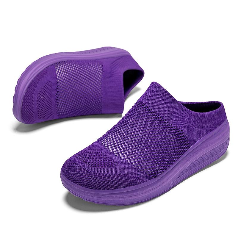 Women Slide Slippers Elevator Mules Sandals Slip on Summer Casual Clogs White Pink Black Purple Lightweight Socks Shoes Plus Size 41 42 43