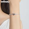 WOSTU 2021 925 Sterling Silver Love Jigsaw Lettering Mother Son Pendant Charm Beads Fit Original Bracelet DIY Jewelry CQC1976