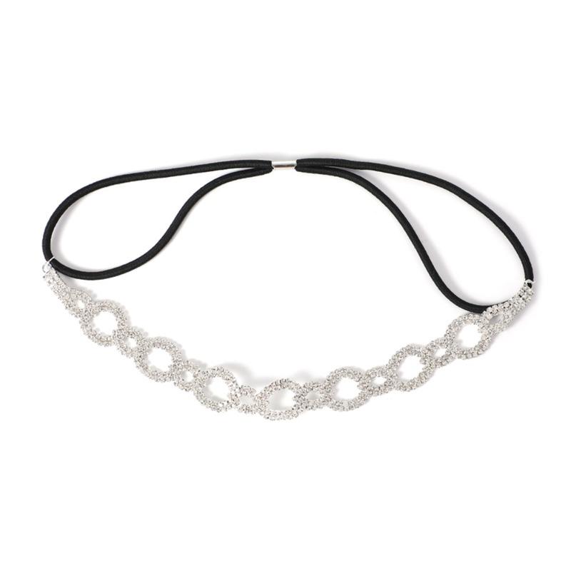 Bridal Wedding Accessories Stretch Headband Handmade Silver Rhinestone Headband Headband Fashion Headgear Hair Accessories
