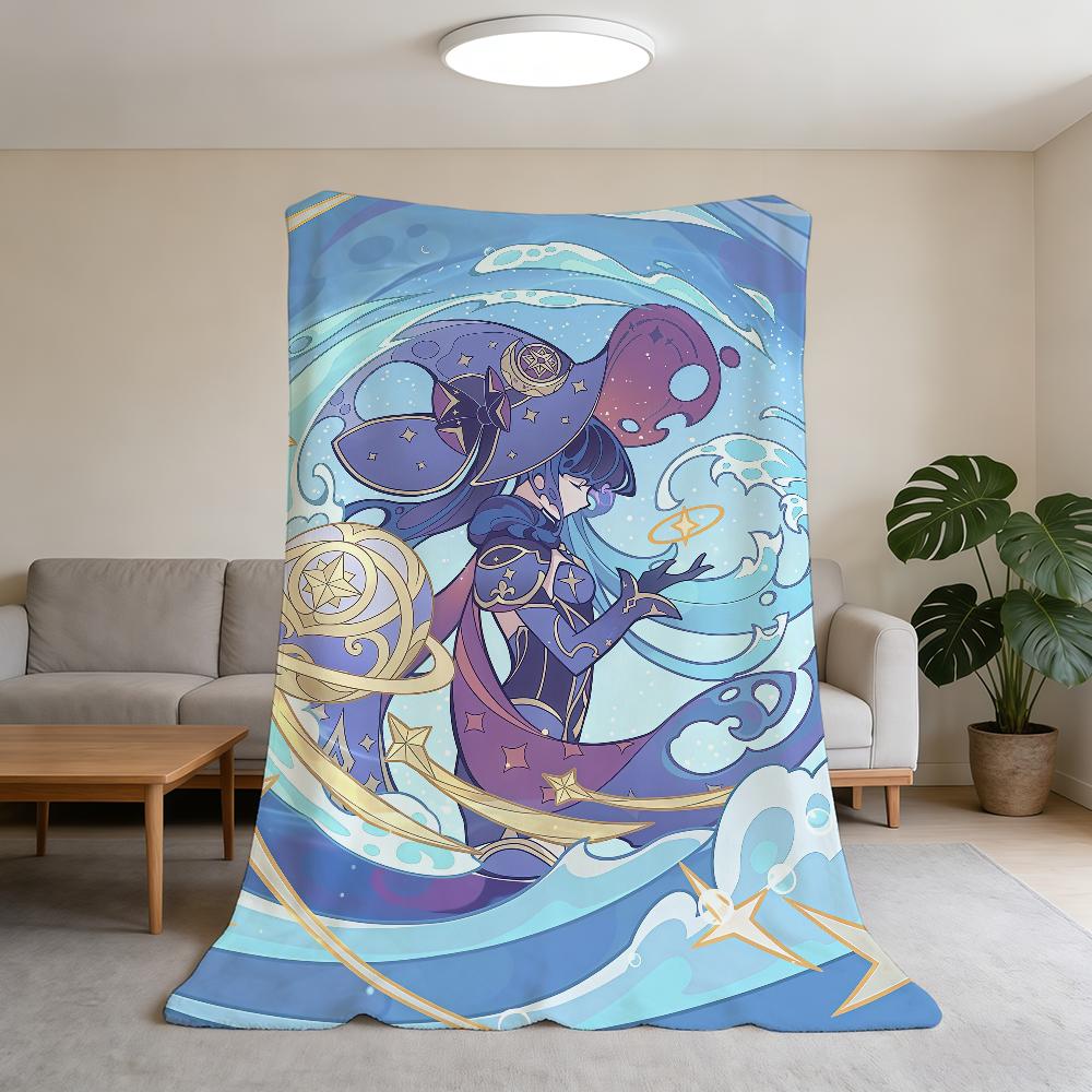 

Blanket Super Warm Genshin Comfortable Cute Impact Plush Throw Game Blanket Child Home Sofa Girl Bedroom Gift 75x90cm