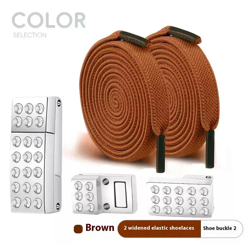 

Diamond Elastic Laces Sneakers Magnetic Shoelaces Without Ties Tennis Women No Tie Shoe Laces Flat Wide Shoelace Shoe Accessorie 100cm