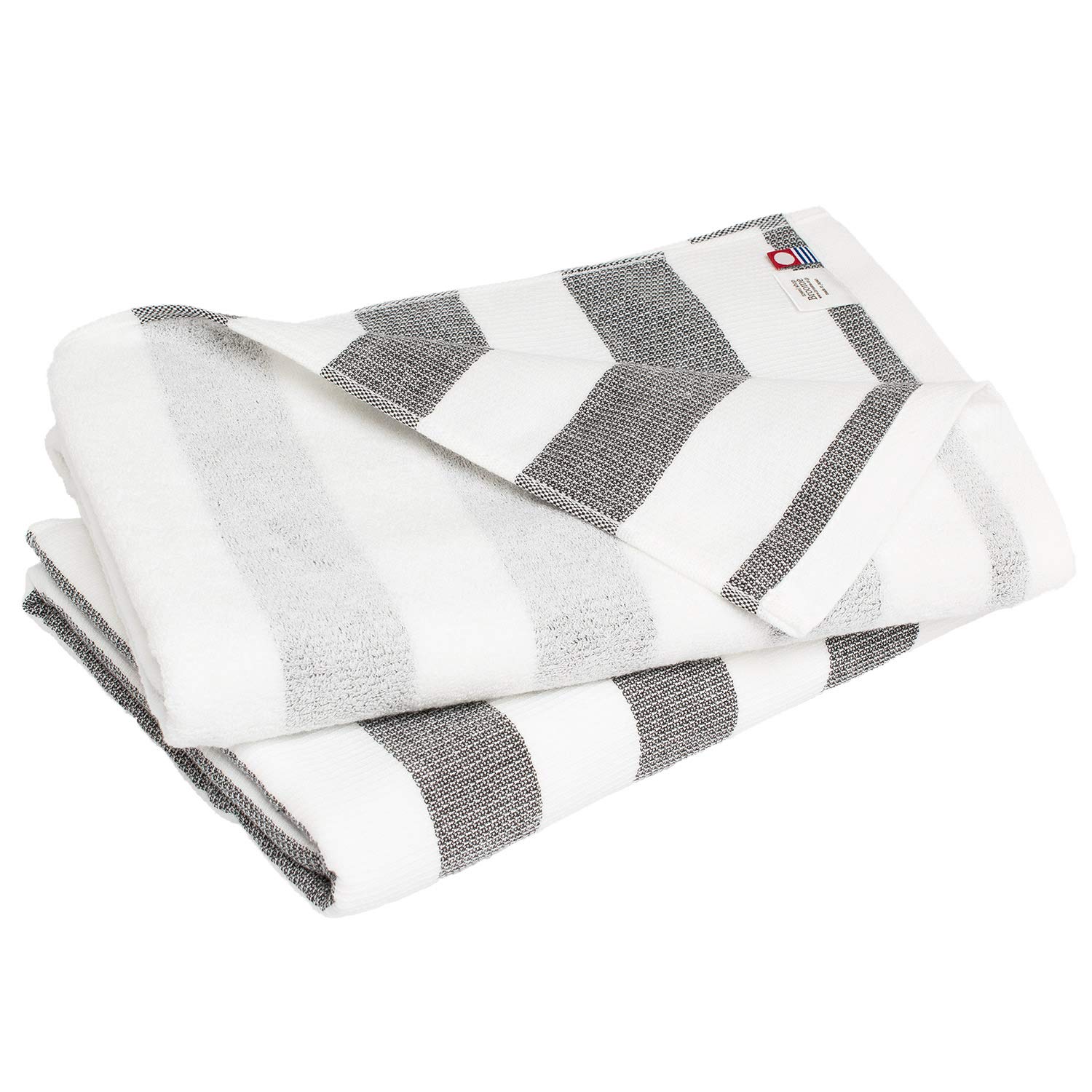 

Bloom Imabari Certified Gauze Bath Set of Groovy Indoor Made in Cotton Towels, 2, Border, Quick-Drying, Drying, Japan, 100% (Black)