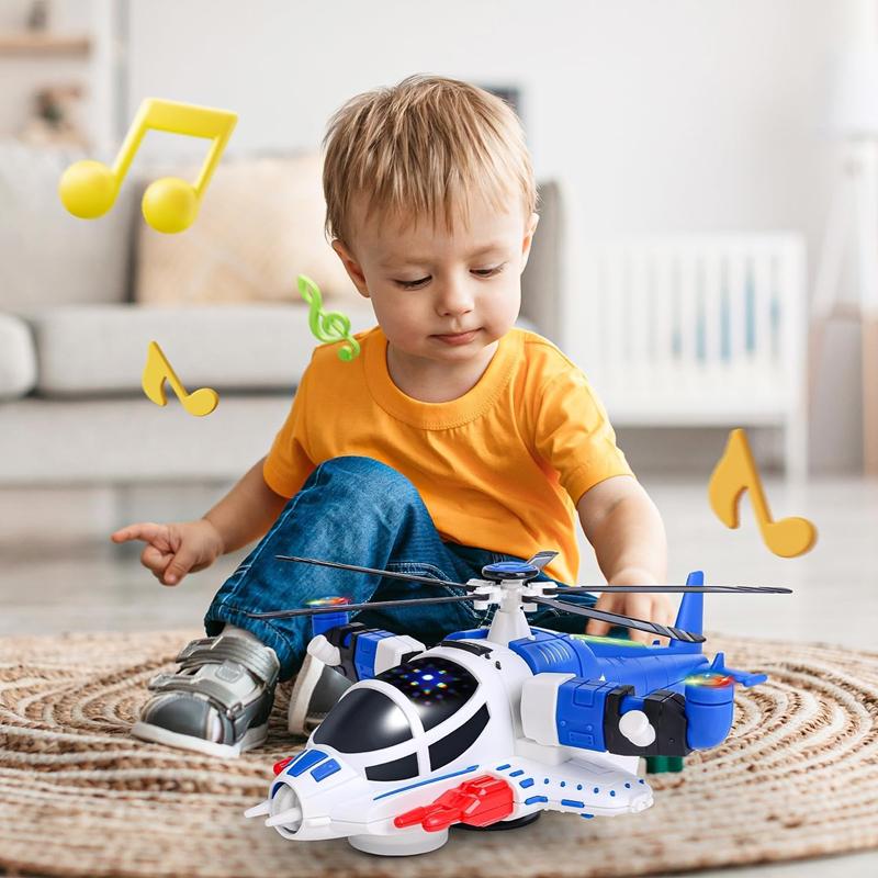Toddler Airplane Toys For Boys, Helicopter Toys With Sounds And Lights, Birthday Gifts Plane Toys For Young Boys 3 4 5 Year Old