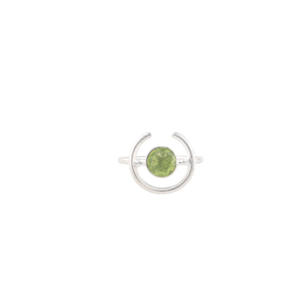 Green Peridot Gemstone 925 Stamped Silver Handmade Ring Jewelry Engagement Gift RR-54-6
