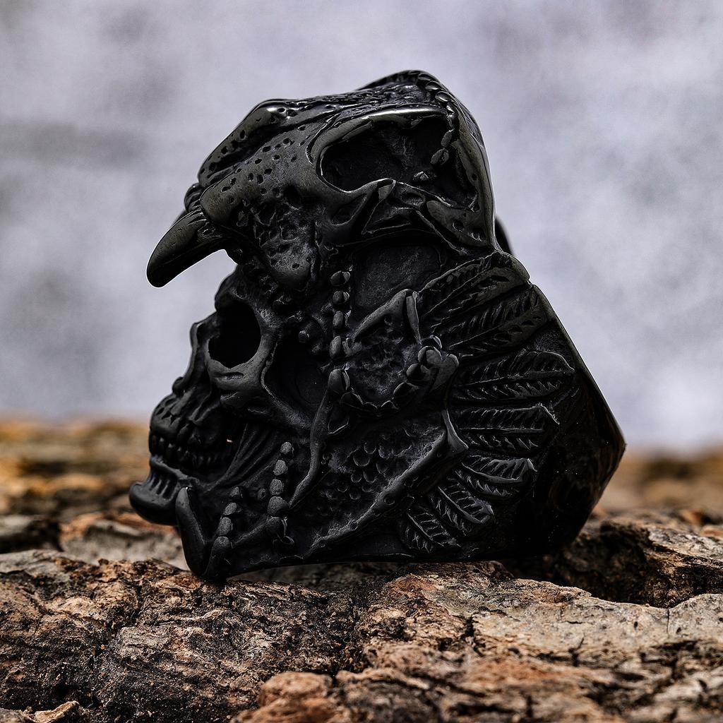 Ring domineering big skull shape ring men's retro fashion jewelry