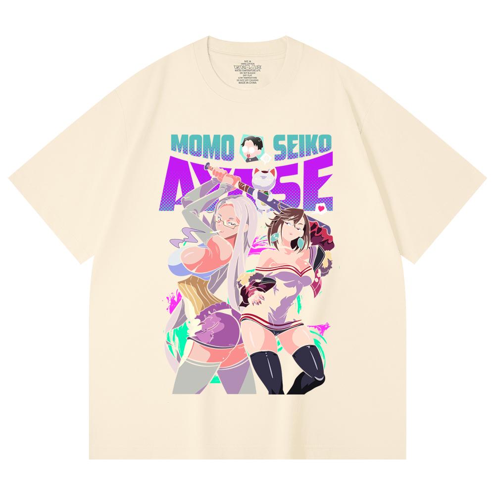 230 Gsm 100% Cotton Dandadan V22 Momo Seiko Print Unisex Heavy Cotton T Shirt