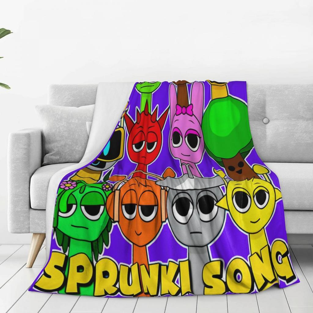Sprunki Song Blanket Picnic Flannel Throw Blanket For Couch Bed Warm Soft Customized Quality Bedspread Gift Idea