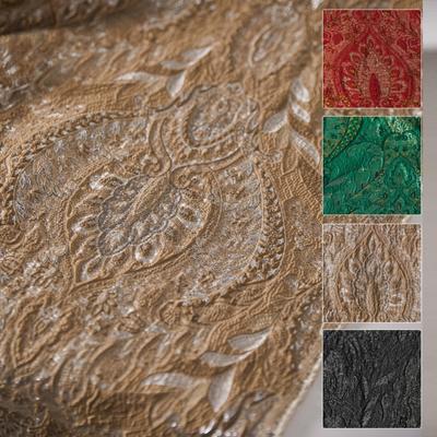 100x138cm Retro European 3D Texture Jacquard Fabric Bright Silk Blended Embossed Designer Fabric For Diy Jacket Garment Crafts
