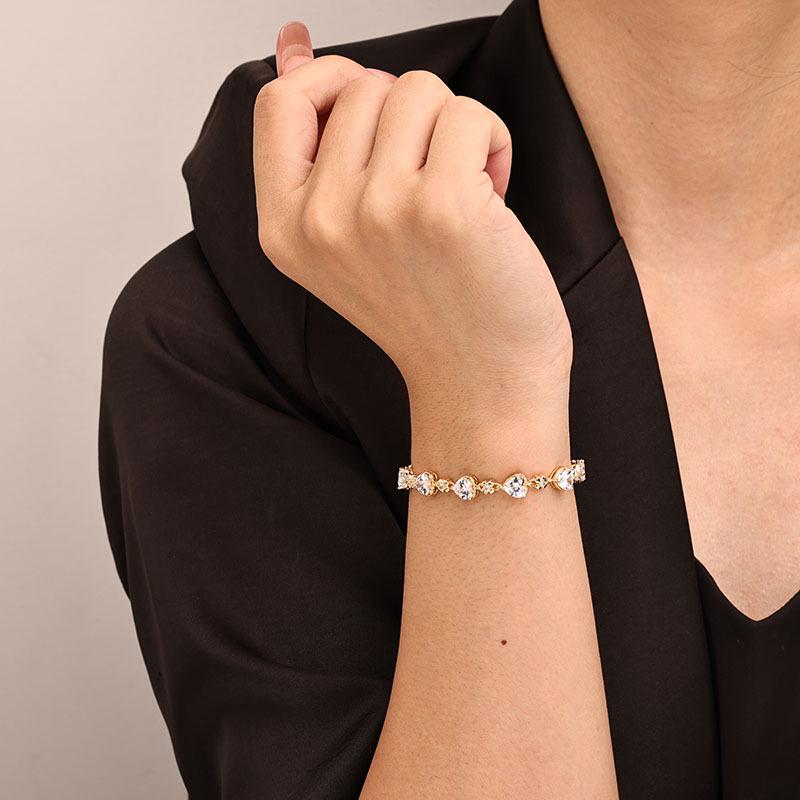 European & American Color Zircon Bracelet - High-End Fashion Women's Jewelry