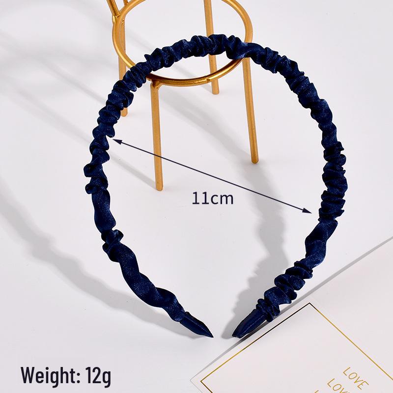 

Геометрическая повязка-скранчи в корейском стиле - Сладкая ткань из искусственного шелка, Простой модный аксессуар для волос однотонных цветов