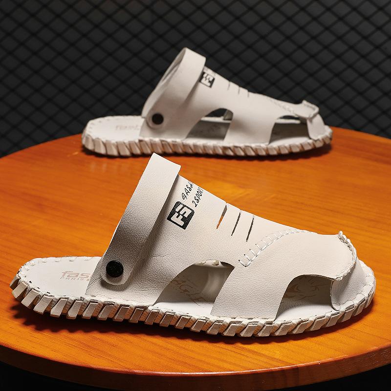 Men's shoes 2025 summer new large size breathable soft sole outdoor beach sandals wading one pedal dual-purpose cool slippers