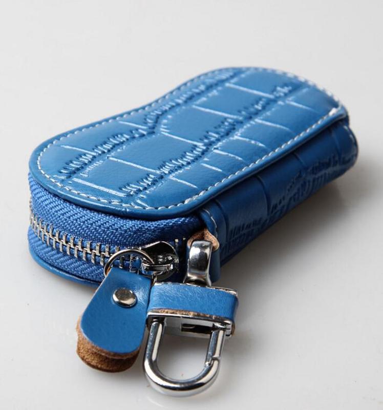 Genuine Leather Zipper Premium Crocodile Embossed Car Key Bag Mens Business Business Car Remote Package