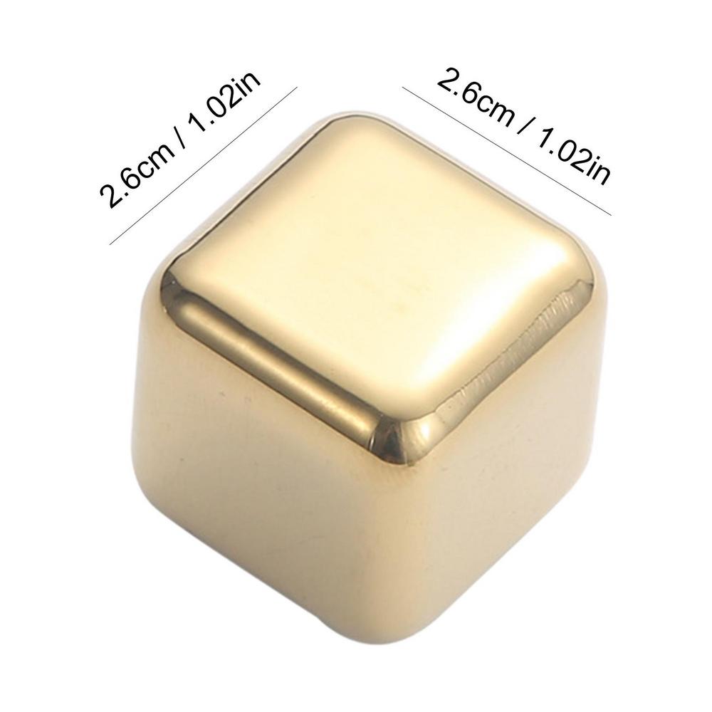 

Кубики льда из нержавеющей стали, многоразовые, золотые охлаждающие камни, охлаждающий куб для виски и вина, охлаждающий камень, инструмент для бара на день рождения и вечеринку золотой