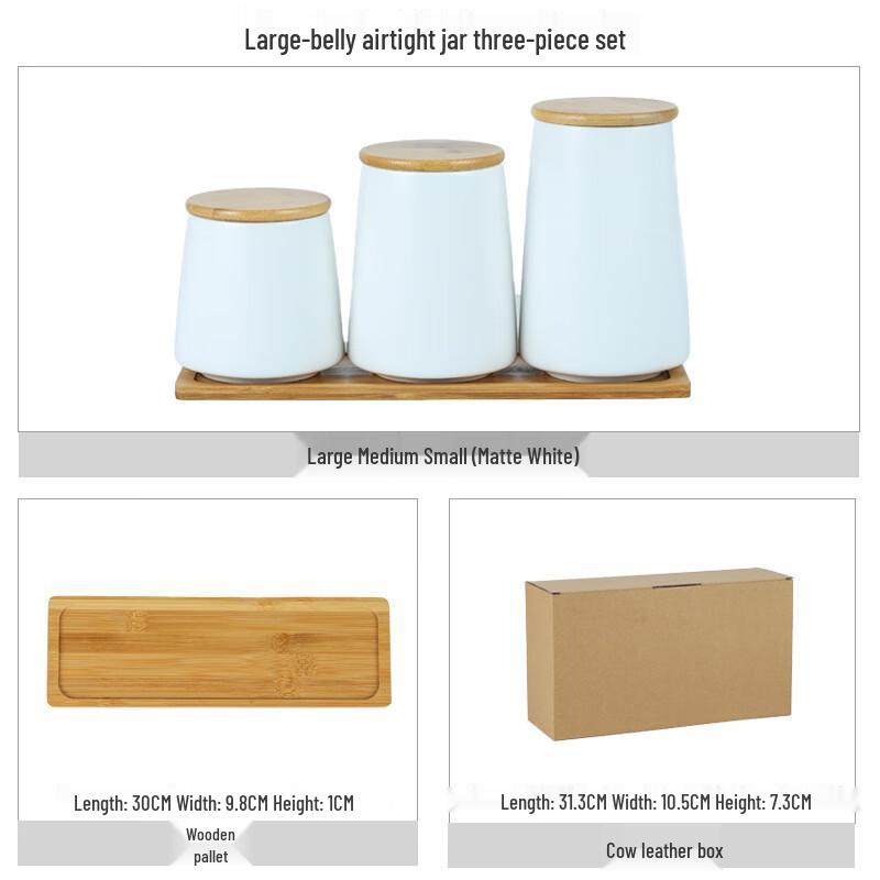 ZISIZ Ceramic Storage Jar Set with Tray