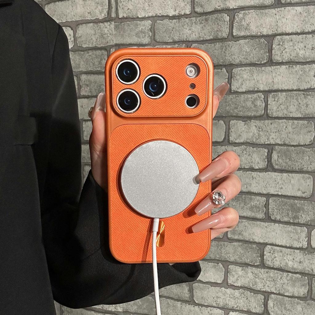 Denim Texture Magnetic Phone Case for iPhone 17 Pro - Electroplated, Full Coverage, Soft Edge, Supports Apple 16 Promax and 14.