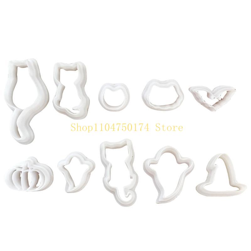 10 st Halloween-serie Lerskärare Keramikverktyg Fladdermus Lerskärformar Pungpumpor Lerearborre för Smyckestillverkning toppförsäljning