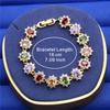 Elegant Boho-Style Multicolor Stone Bracelet  Gold Plated Zirconia Jewelry For Women - Versatile For Daily Wear & Gift Giving