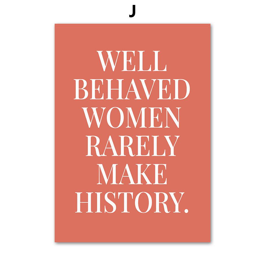Poster e stampe femministe Girl Power Empowered Equality Nordic Wall Art Canvas Painting Immagini murali per l'arredamento del soggiorno