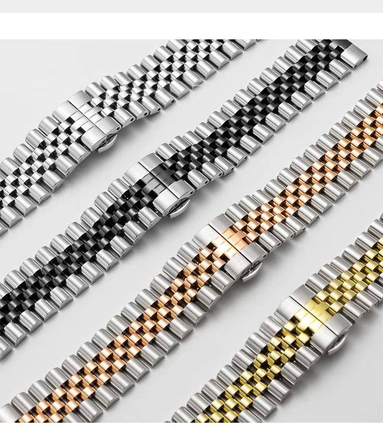 22 mm Rostfritt Stål Armband för Tissot för Citizen för Seiko Snabbkoppling Fjärilsspänne Metallklockarmband Högkvalitativt Armband