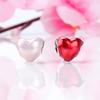 Heart-shaped Enamel Deep Heart Beads Bracelet, S925 Sterling Silver for DIY