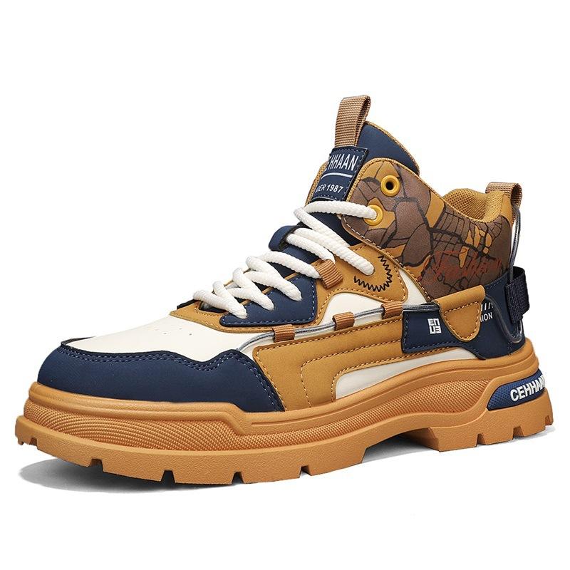 

Autumn new men s high-top sports and leisure shoes outdoor platform climbing Martin shoes live leather tooling men s shoes 39
