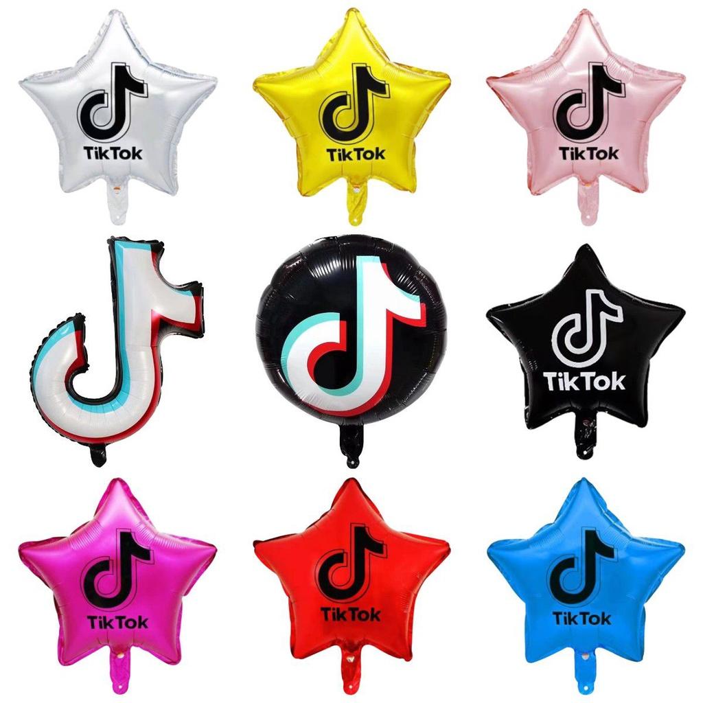Tik Tok Logo Star Foil Balloon For Adults And Kids Birthday Party Decor Supplies