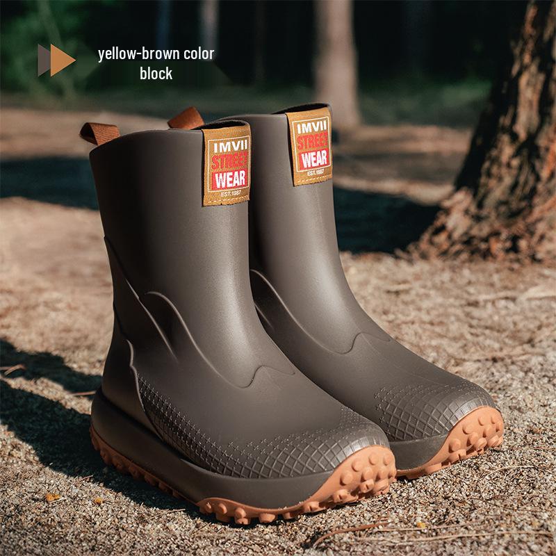 Herren Wadenhohe Leichte Rutschfeste Wasserdichte Regenstiefel - 2025 Mode 41
