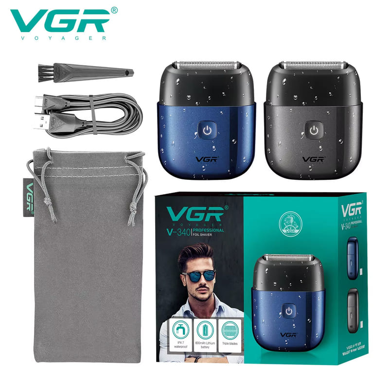 VGR V-340 Shaver Professional Electric Razor Reciprocating Shaving Machine IPX7 Waterproof Beard Trimmer Mini Shaver for Men Safe and Skin-friendly