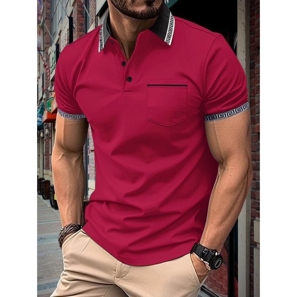 Men's Solid Color Lapel Daily Casual Polo Shirt
