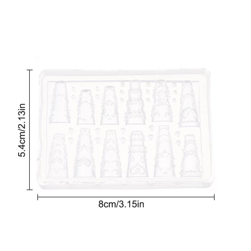 Moule Acrylique 3D Gâteau Crème Jupe Nœud Ruban Décorations Nail Art Design DIY Modèle Moule Silicone Nail Art Pour Charms Ongles