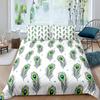 Peacock Feather Print Duvet Cover Bird Feathers Element Bedding Set Ultra Psychedelic Swirl Comforter Cover Colorful Bedclothes