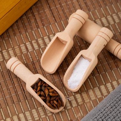 Badesalzlöffel aus Holz, Schaufel aus natürlichem Buchenholz, ergonomischer Griff, multifunktionaler Küchenlöffel für Badesalz, Zucker, Kaffee, Geschenk zum Kochen