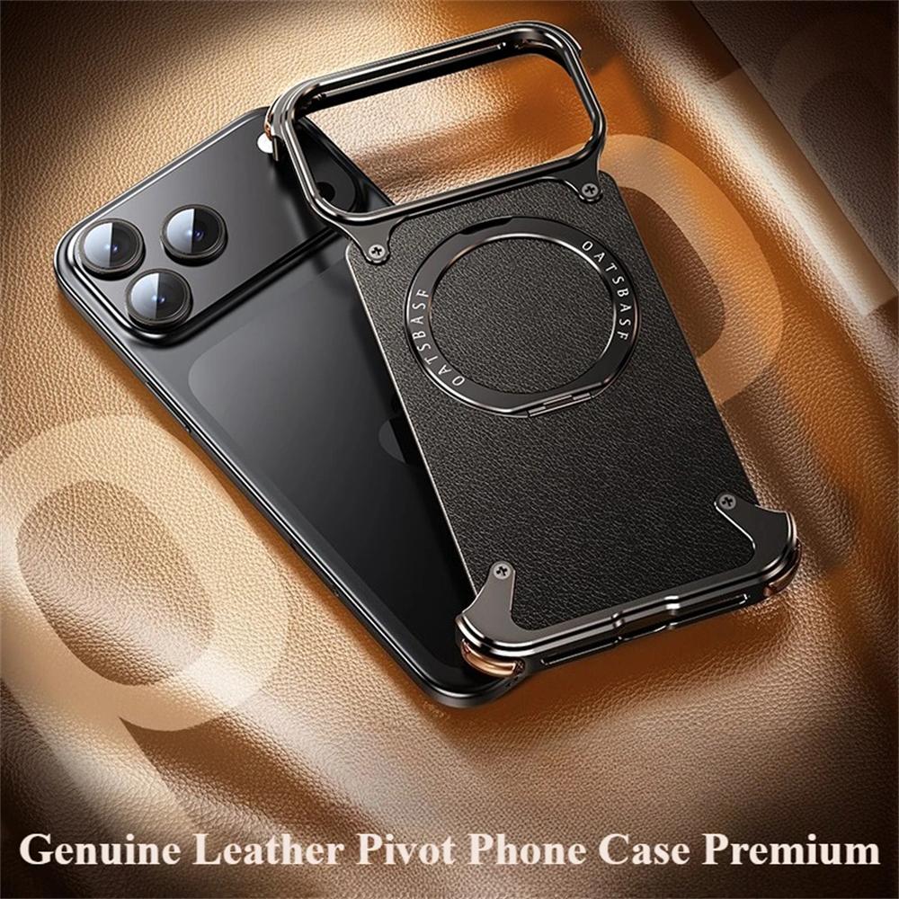 360°Rotating Magnetic Stand Frameless Phone Case For iPhone 17 16 15 14 13 Pro Max For Magsafe Wireless Charge Shockproof Bumper Cover