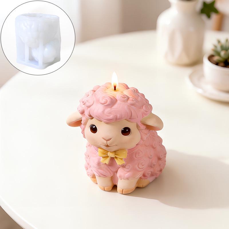 3D Woolly Lamb Silicone Mold for Aromatherapy Candle or Plaster Diffuser