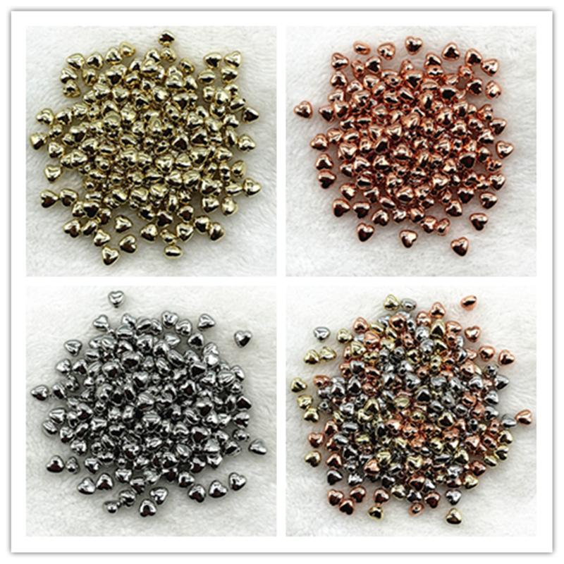 100pcs/lot 7mm MiNi CCB Loving Heart Spacer Beads for Jewelry Making DIY Handmade Accessories