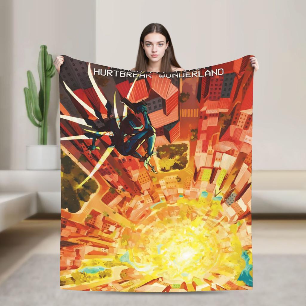 Coperta morbida e calda in peluche con simbolo rosso Art Ultrakill Gioco Sparatutto, Plaid per Divano e Sedia, Copriletto in Flanella