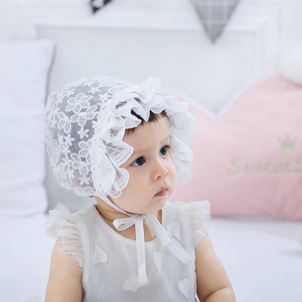 Flower Baby Lace Hat Princess Girl Sunhat Breathable Lace Ruffle Hat  Infant Girls