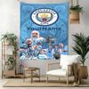 Manchester City Pritaikykite savo vardą Sienos dekoras Gobelenas Menas Gyvūno atminimui Gimtadieniui Vestuvėms Šventės Fonas Šeimos Dovana