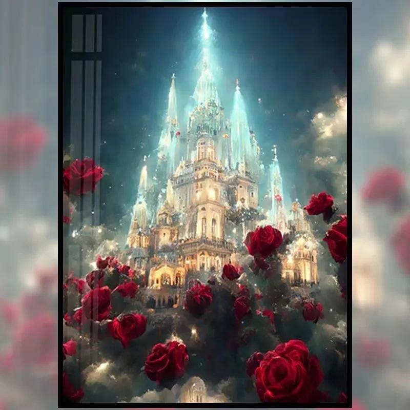 Diamond Painting Handmade DIY Starry Sky Castle Home Decoration Painting Romantic Night Light Luxury