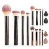 4 Stück/Set Damen Make-up Pinsel Set mit Puderschwamm Loses Puder Rouge Foundation Pinsel Synthetische Borsten Kosmetikpinsel Make-up Schwamm Set