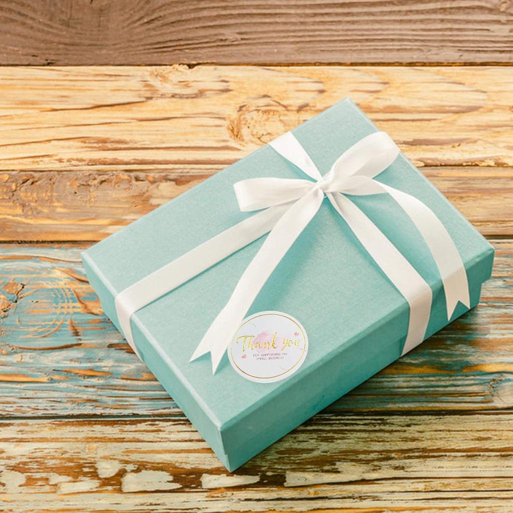 1.5" Thank You Stickers, 500pcs Round Labels for Supporting My Small Business, Elegant Blush Pink Gold Foil Sealing Stickers for Online, Retail