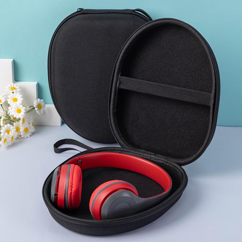 Foldable EVA Anti-Fall Portable Headphone Storage Bag with Zipper for Large Neck-Hanging Bluetooth Headphones