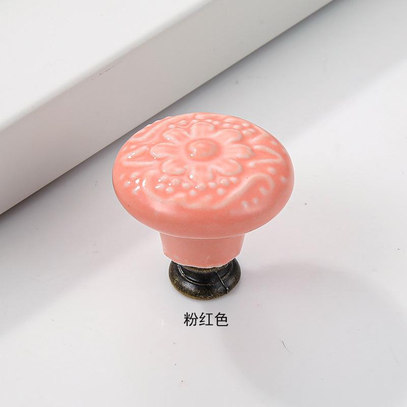 1x Retro Vintage Round Ceramic Drawer Knob Cabinet Handle Cupboard Door Pull kid room Decor blossom Relief Handle Knobs