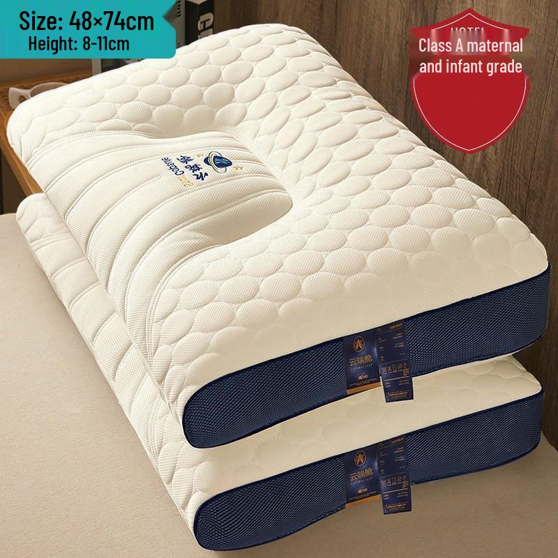 Thailand Latex Neck Support Pillow - A-grade, Non-collapsing, Cervical Spine Protection, Sleep Aid, High Pillow for Home Use.